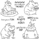 Sweet Hippo Love You A Ton Transparent Stamps, Dies, Stamp and Die Set (please order items separately)