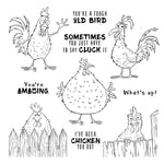 Comical Rooster "Chicken" You Out Transparent Stamps, Dies, Stamp and Die Set (please order items separately)