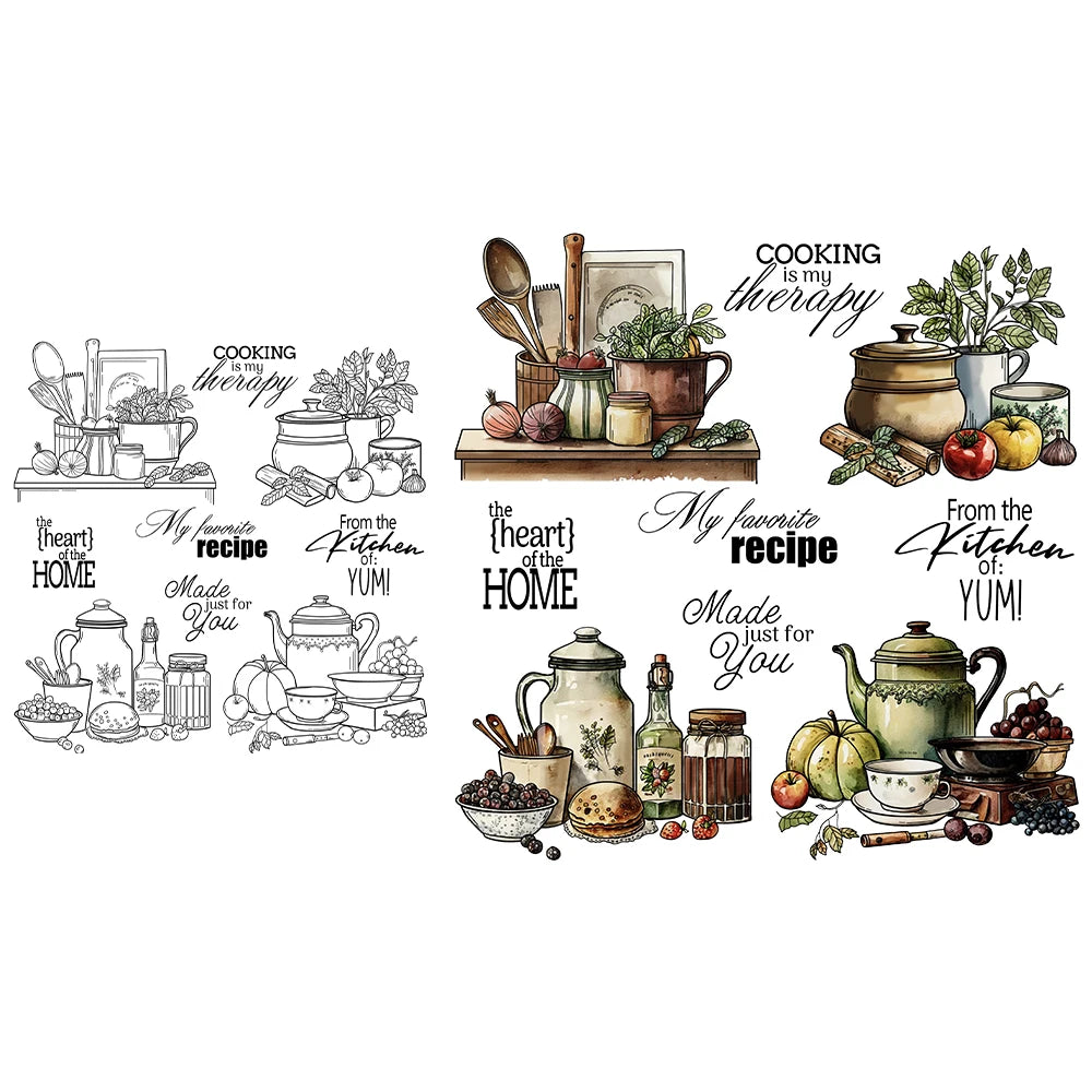 Gorgeous Home Cooking Time Transparent Stamps