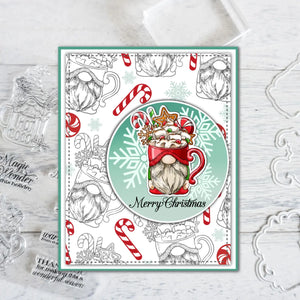 Cute Christmas Gnome Transparent Stamps/Dies (please order items separately)