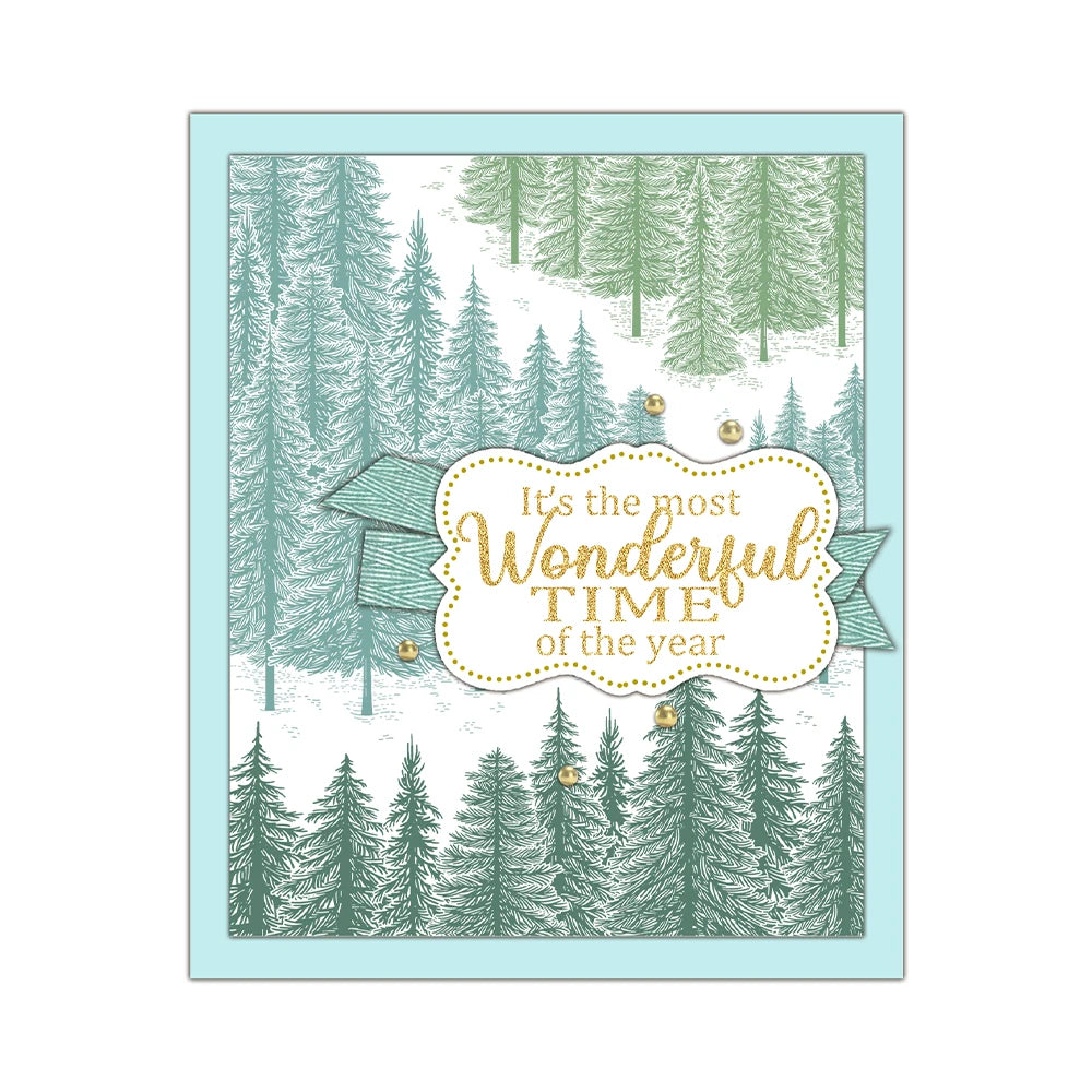 Sensational Winter Pine Forest Transparent Stamp