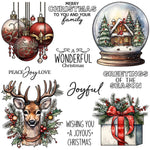 Beautiful Christmas Reindeer/Snow Globe/Gift Transparent Stamps