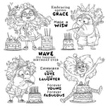 Comical Forever Young Forever Fabulous Transparent Stamps