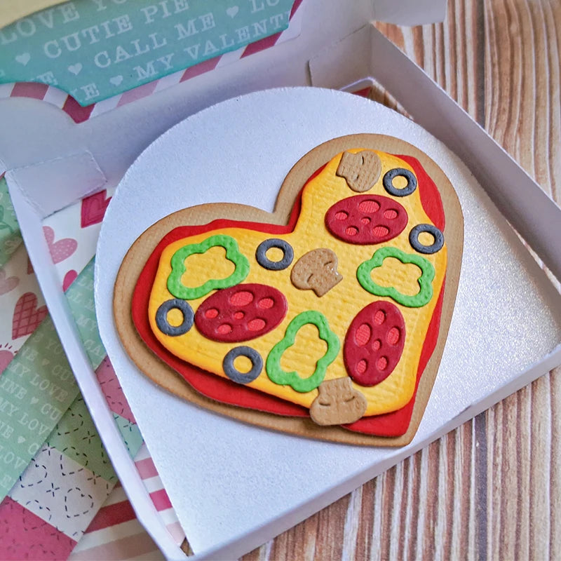 Cute Pizza in a Box Metal Cutting Die, 16.1 cm x 13.8 cm/6.33 in x 5.43 in