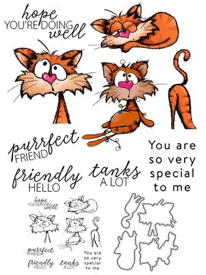 Comical Cats For You Transparent Stamps, Stamp and Die Set (please order items separately)