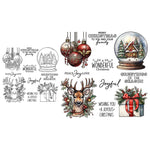 Beautiful Christmas Reindeer/Snow Globe/Gift Transparent Stamps