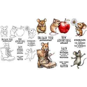 Adorable Mousey Sending Courage and Love Transparent Stamps