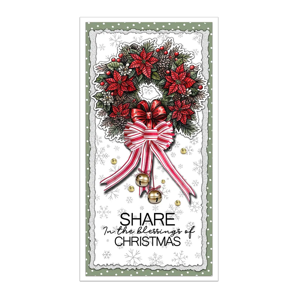 Beautiful Christmas Garland Transparent Stamps, Stamp and Die Set (please order items separately)