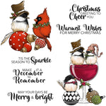 Adorable Christmas Birdies Transparent Stamps, Dies, Stamp and Die Set (please order items separately)