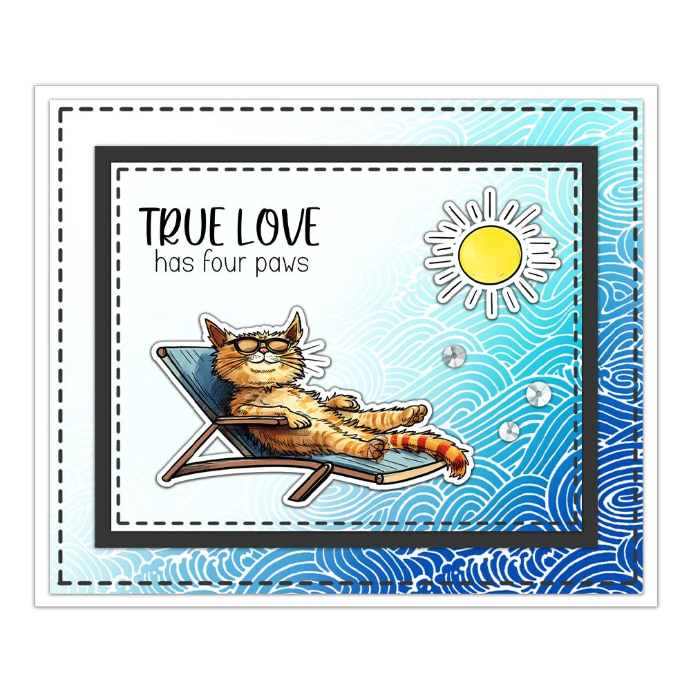 Comical Kitty Cats Who Love You Transparent Stamps, Stamp and Die Set (please order items separately)