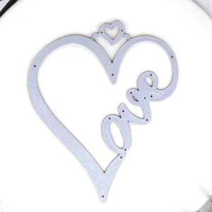 Exquisite Love Heart Metal Cutting Die, Size on Photo