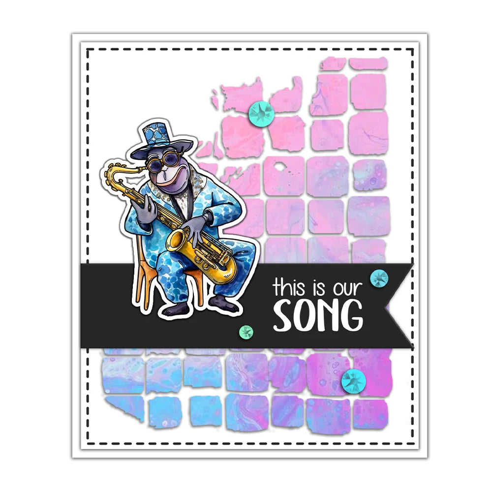 Adorable Musical Animals Transparent Stamps, Stamp and Die Set (please order items separately)