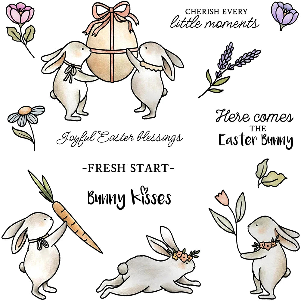 Delightful Bunny Kisses Transparent Stamps, Dies, Stamp and Die Set (please order items separately)