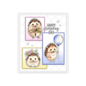 Adorable Hedgehog Sending Lovely Sentiments Transparent Stamps, Stamp and Die Set (please order items separately)