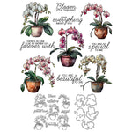 Stunning Potted Orchids Transparent Stamps, Stamp and Die Set (please order items separately)