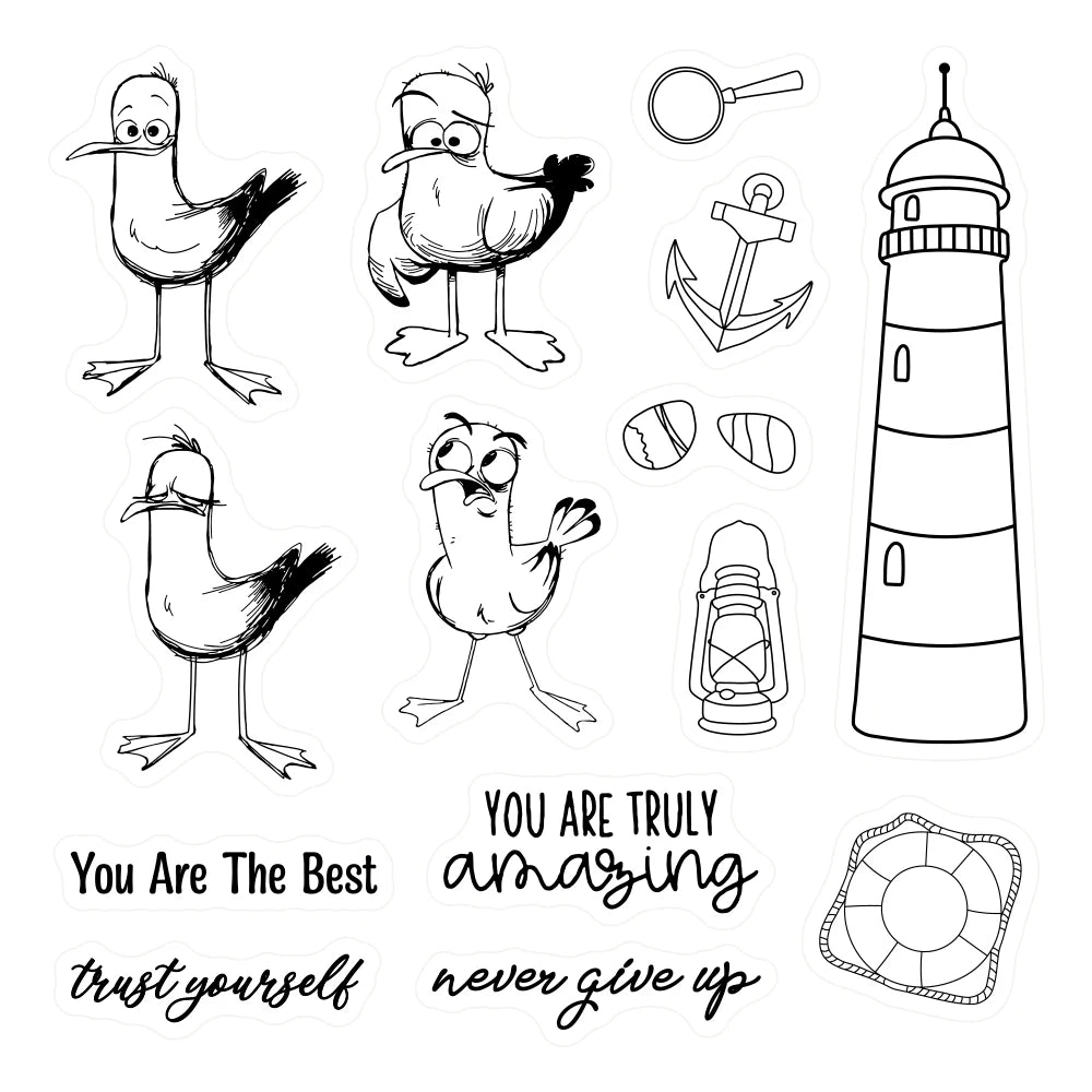 Funny Ducks on Holiday, Transparent Stamps/Dies (please order items separately)