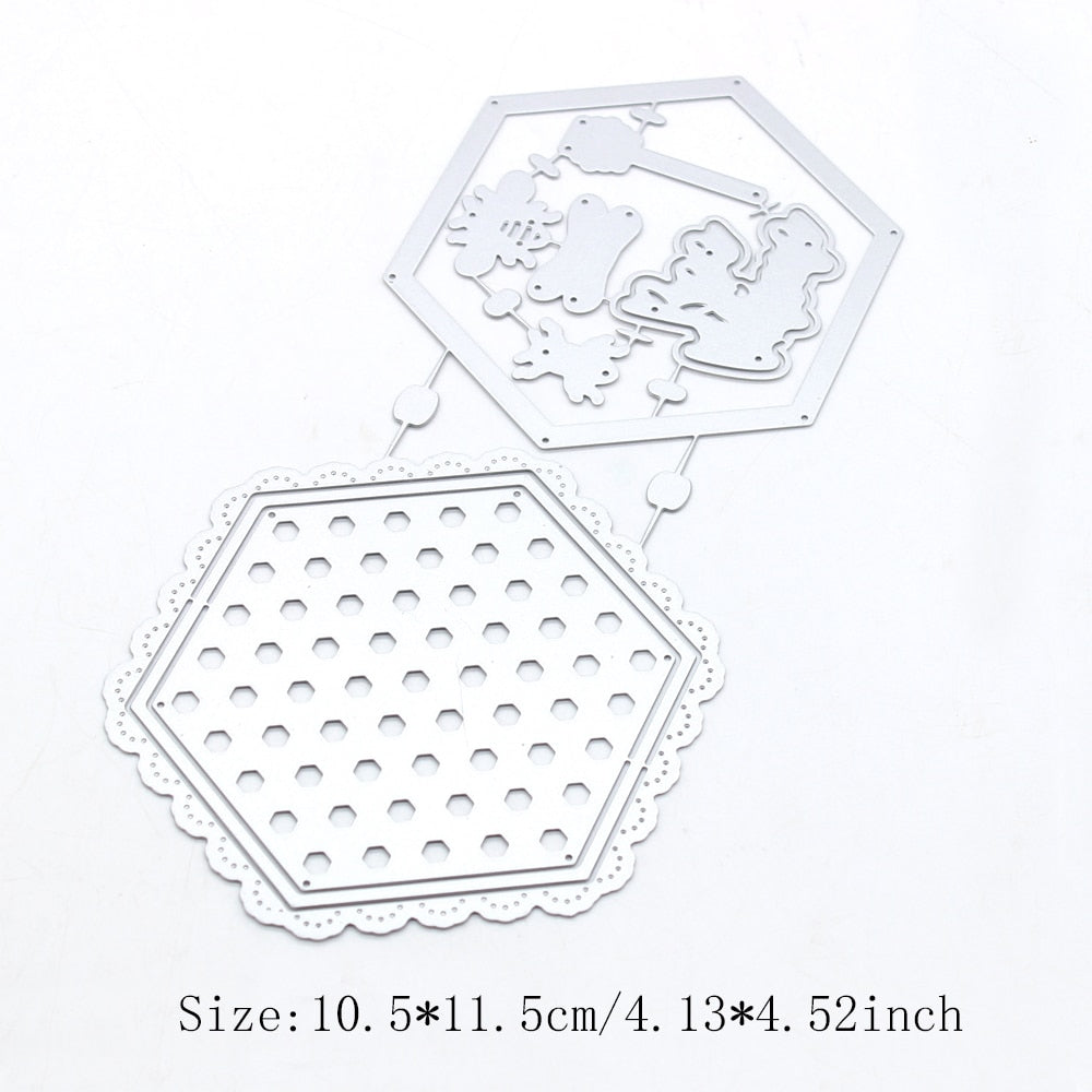 Sweet Honeycomb Shaker Metal Cutting Die, Size on Photo