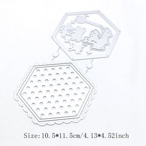 Sweet Honeycomb Shaker Metal Cutting Die, Size on Photo