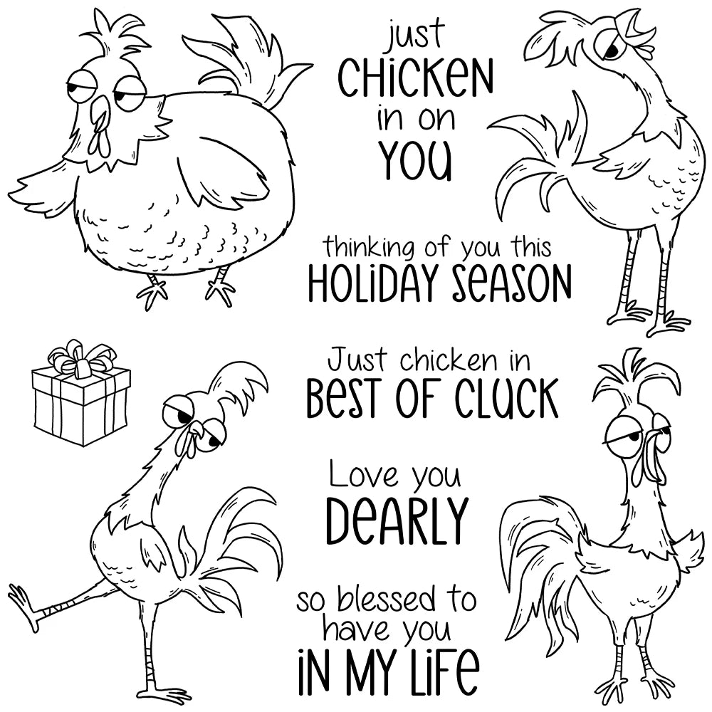 Comical Best of "Cluck" Transparent Stamps, Dies, Stamp and Die Set (please order items separately)