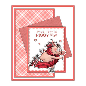 Comical Piggies Having Fun Transparent Stamps, Stamp and Die Set (please order items separately)