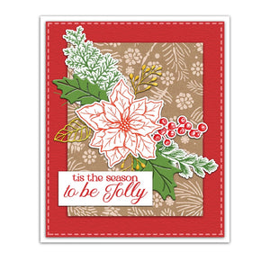 Splendid Poinsettia Christmas Flowers Transparent Stamps, Dies, Stamp and Die Set (please order items separately)