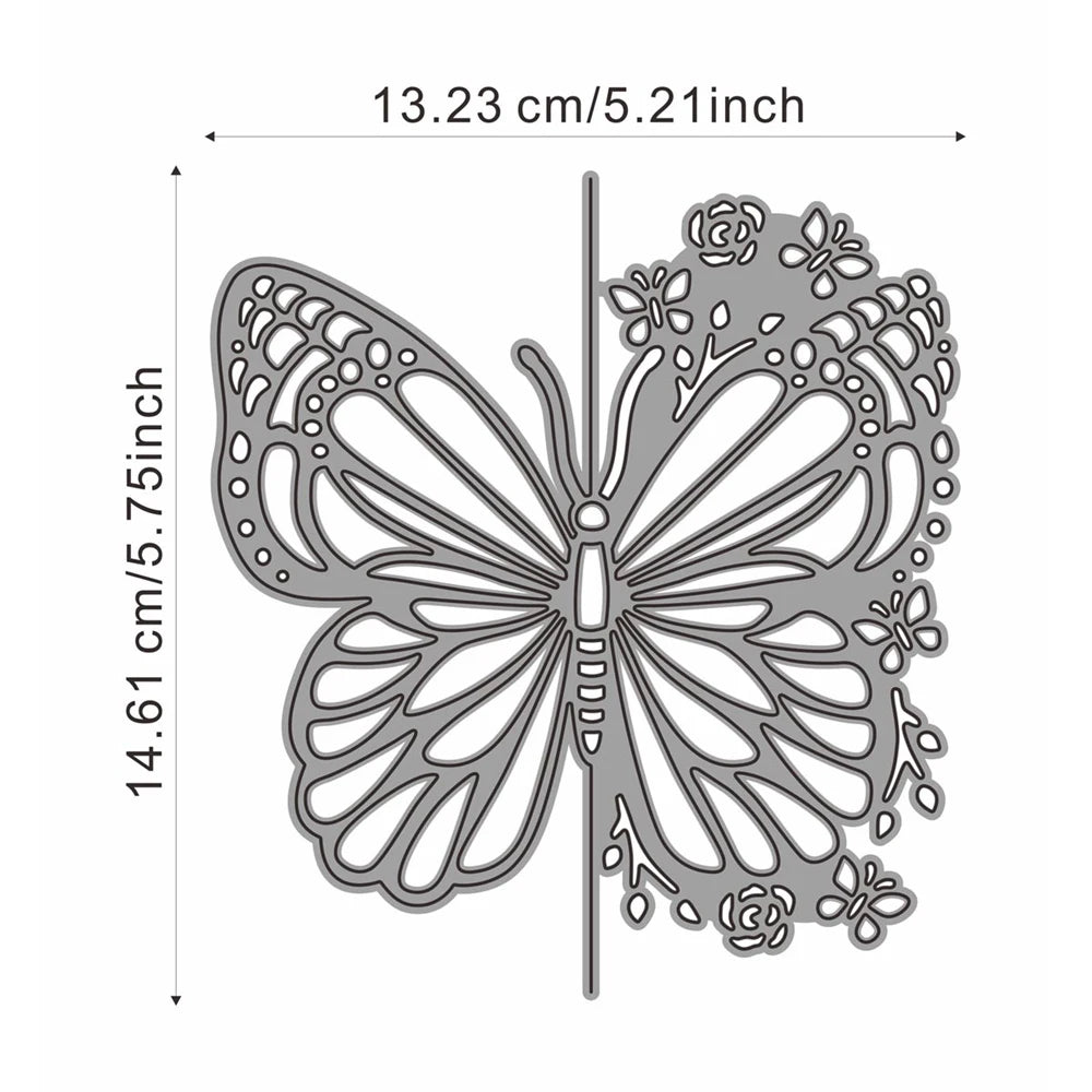 Gorgeous Large Butterfly Metal Cutting Die, Size on Photo