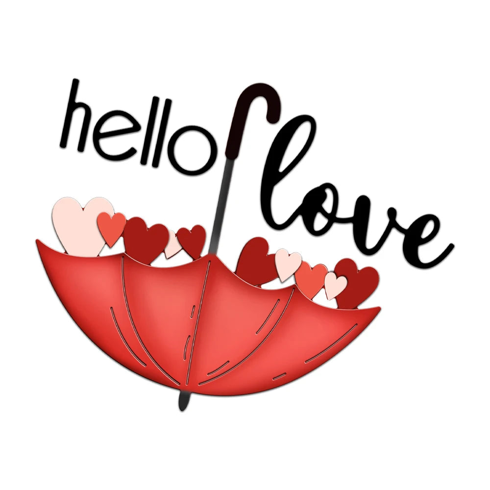 Lovely Hello Love Umbrella Metal Cutting Die, 11.3 cm x 10.31 cm/ 4.45 inch x 4.06 inch