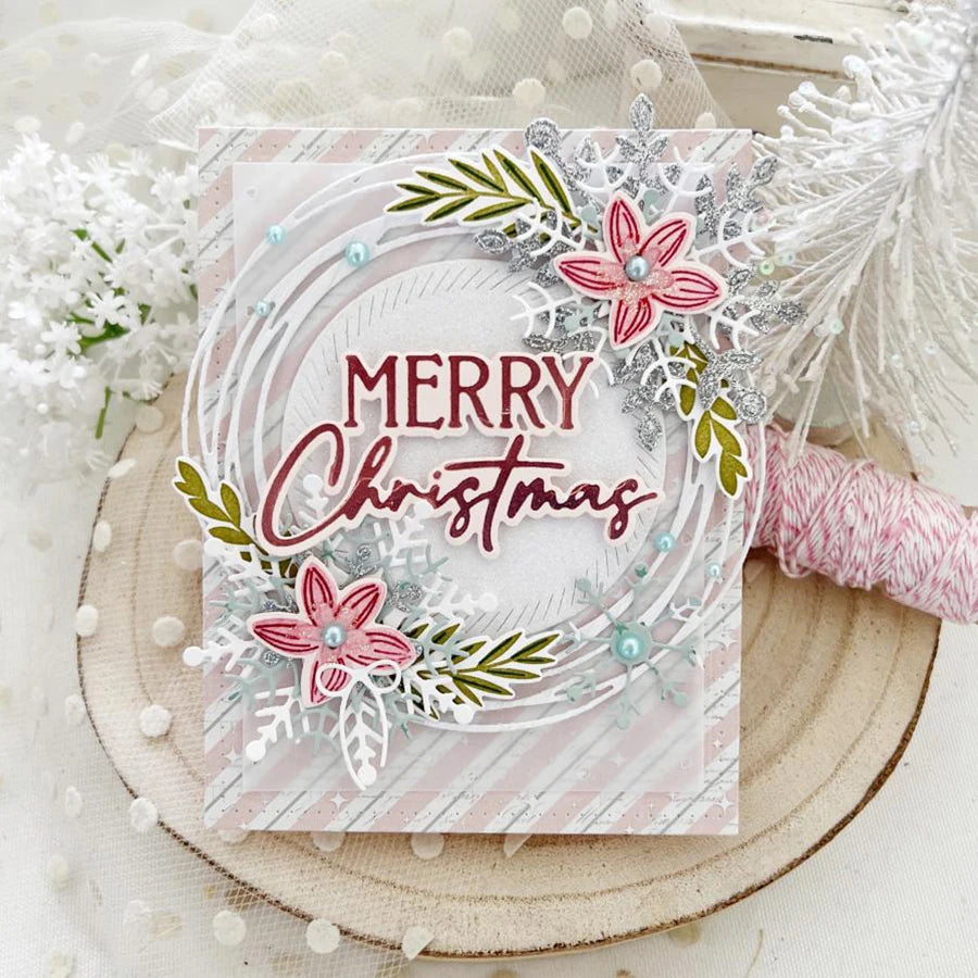 Stunning Merry Christmas Words Metal Cutting Dies, Size on Photo