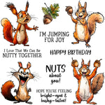 Comical Squirrels Going Nuts About You Transparent Stamps, Dies, Stamp and Die Set (please order items separately)