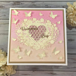 Gorgeous Lattice Heart Metal Cutting Die, Size on Photo