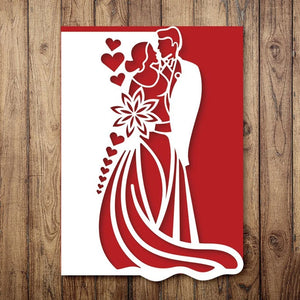 Beautiful and Elegant Wedding Couple Border Metal Cutting Die, Size on Photo