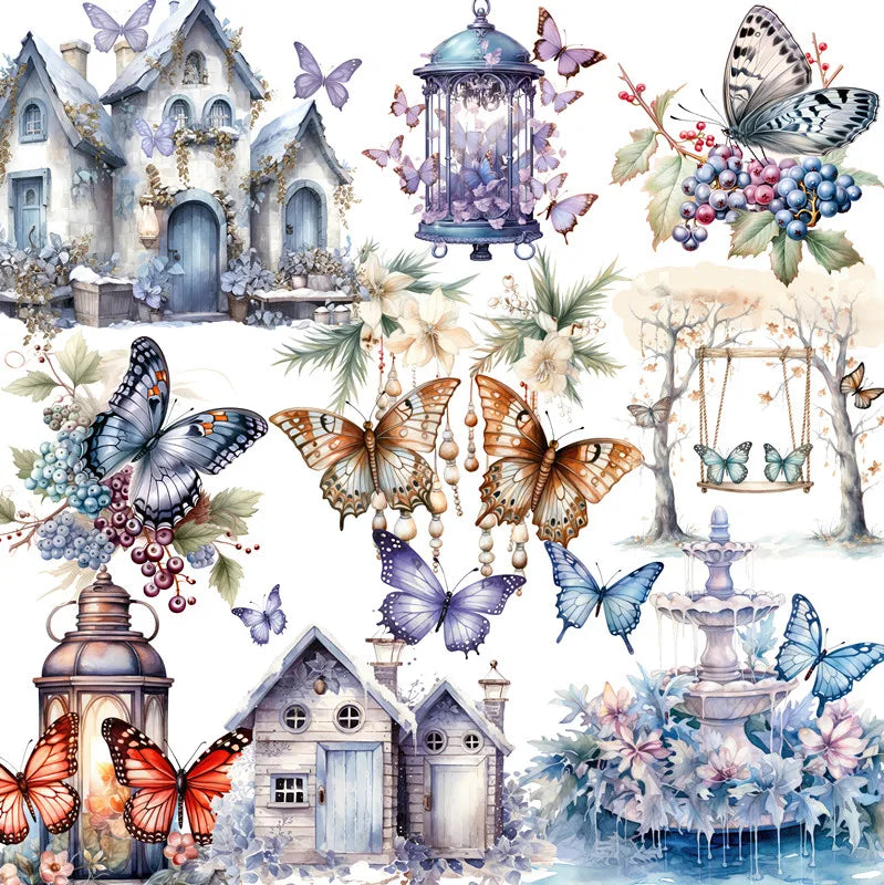 Butterflies Galore Decorative Stickers, 20 Pieces, Length 4 cm to 6 cm