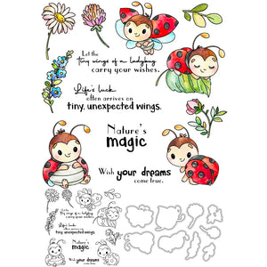 Cute Ladybug Transparent Stamps, Dies, Stamp and Die Set (please order items separately)