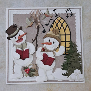 Funny Happy Snowman Metal Cutting Die, Size on Photo