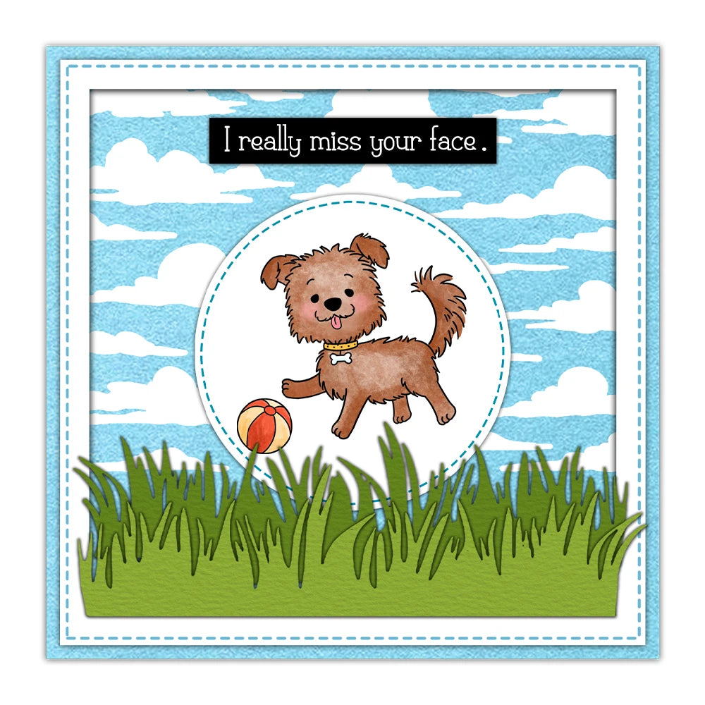 Gorgeous Little Puppy Sentiments Transparent Stamps, Stamp and Die Set (please order items separately)