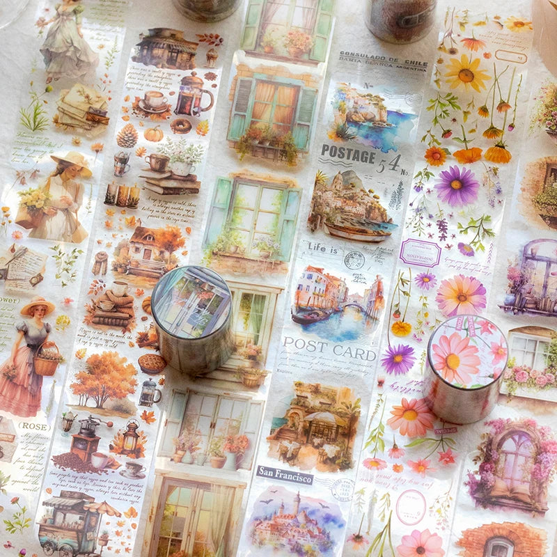 Adorable Collection of Beautiful Washi Tape, Various Designs, 50 mm x 2m