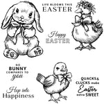 Cute Easter Friends Transparent Stamps, Dies, Stamp and Die Set (please order items separately)