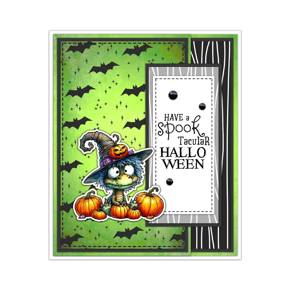 Comical Halloween Witch Animals Transparent Stamps, Stamp and Die Set (please order items separately)