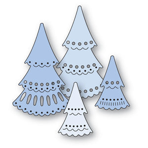 Beautiful Christmas Tree Selection Metal Cutting Dies, Size on Photo