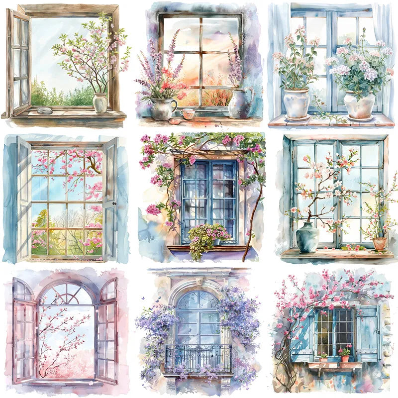 Elegant Window Vintage Design Decorative Stickers, 20 Pieces, Length 4 cm to 6 cm