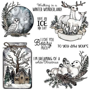 Dreaming of a White Christmas Transparent Stamps, Stamp and Die Set (please order items separately)