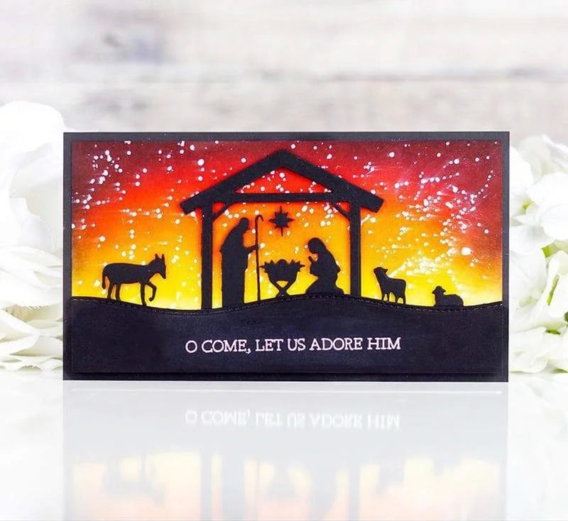 Beautiful Christmas Nativity Scene Metal Cutting Die, 9 cm × 7.5 cm/3.54 in x 2.95 in