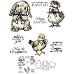 Cute Easter Friends Transparent Stamps, Dies, Stamp and Die Set (please order items separately)