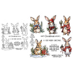 Adorable Bunnies at Christmastime Transparent Stamps