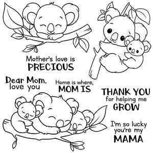 Adorable Koalas "Thank You For Helping Me Grow" Transparent Stamps, Dies, Stamp and Die Set (please order items separately)