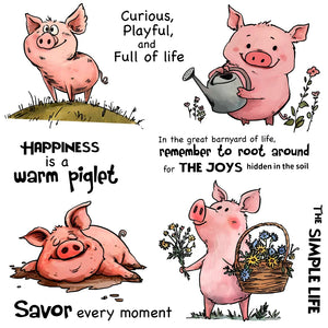 Adorable Happiness is a Warm Piglet Transparent Stamps