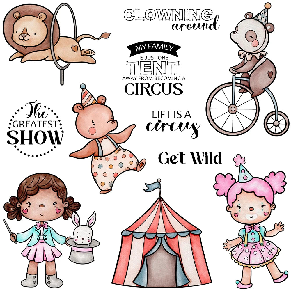 Cute Circus Time Transparent Stamp