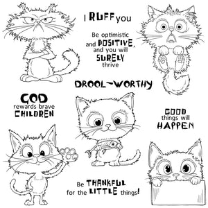 Funny Cats Sending Thanks Transparent Stamps, Dies, Stamp and Die Set (please order items separately)