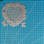 Gorgeous Lattice Heart Metal Cutting Die, Size on Photo