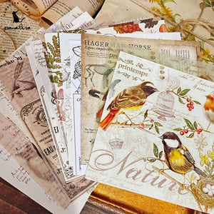 Beautiful Vintage-Style Nature Series Scrapbooking Paper, 13 cm x 13 cm, 15 Sheets